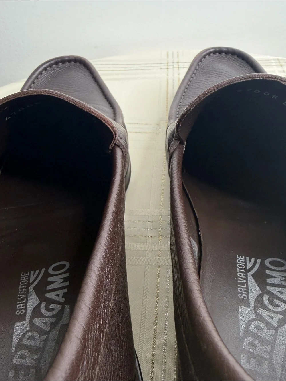 Salvatore Ferragamo Dark Brown Pebbled Leather Bit Loafers